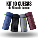 Kit 10 Cuecas de Fibra de Bambu - Ultra Conforto